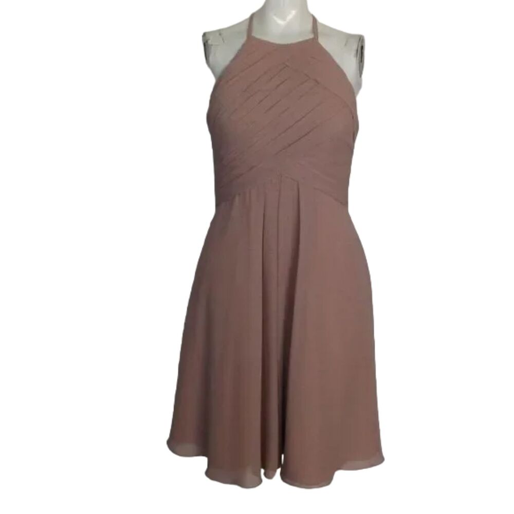 JJ'S HOUSE Dress, 2/XS, Pink, Party/Event, Pleated bust, Fit & Flare, Sleeveless - Picture 8 of 11